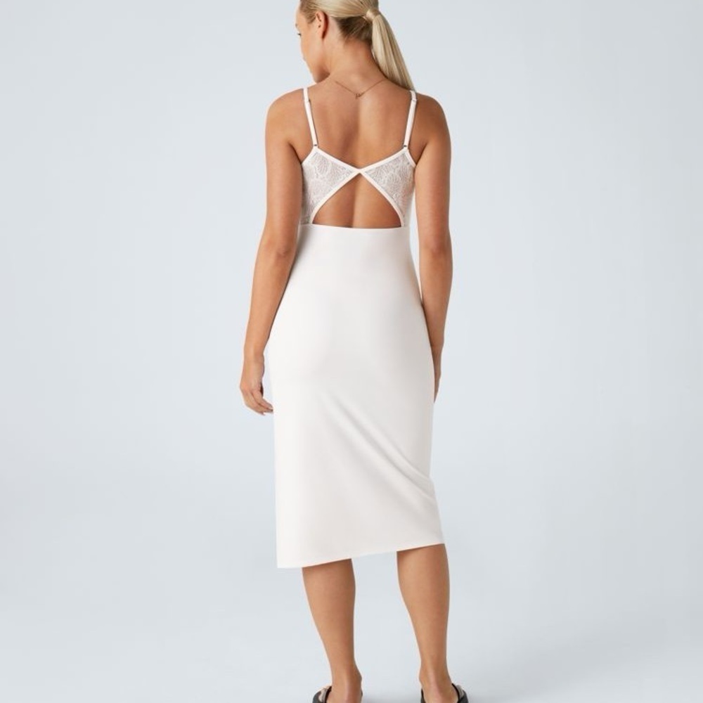 HALARA Contrast Lace Hem Midi Casual Slip Dress - Picture 6 of 14